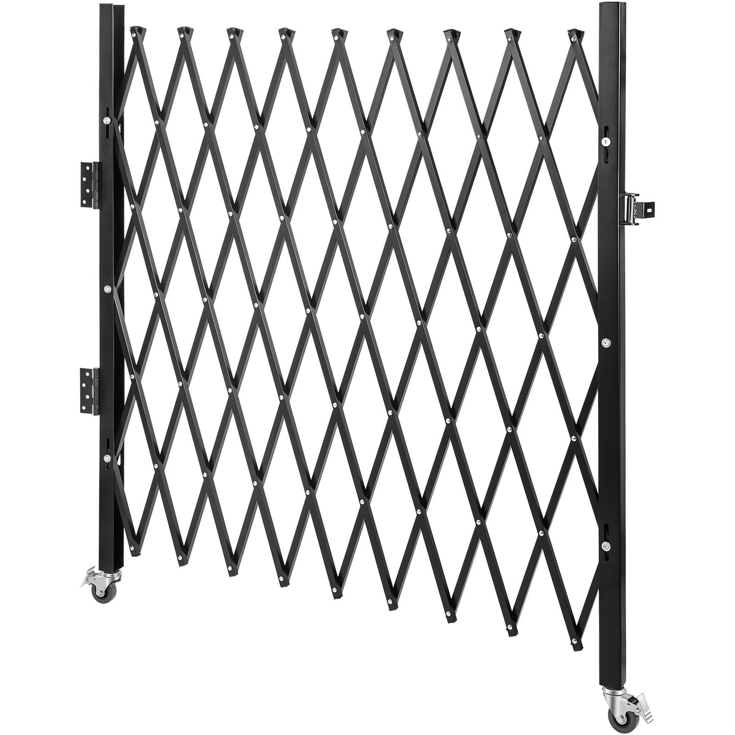 VEVOR Single Folding Security Gate, 6-1/2' H x 7-1/2' W Folding Door Gate, Steel Accordion Security Gate, Flexible Expanding Security Gate, 360° Rolling Barricade Gate, Scissor Gate/Door with Padlock