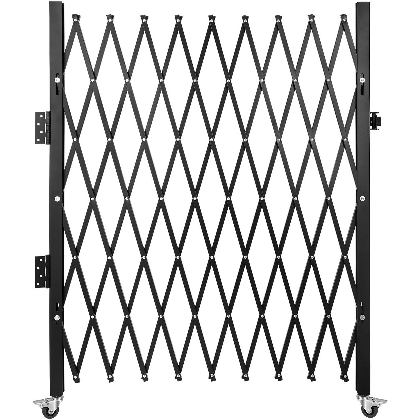 VEVOR Single Folding Security Gate, 6-1/2' H x 7-1/2' W Folding Door Gate, Steel Accordion Security Gate, Flexible Expanding Security Gate, 360° Rolling Barricade Gate, Scissor Gate/Door with Padlock