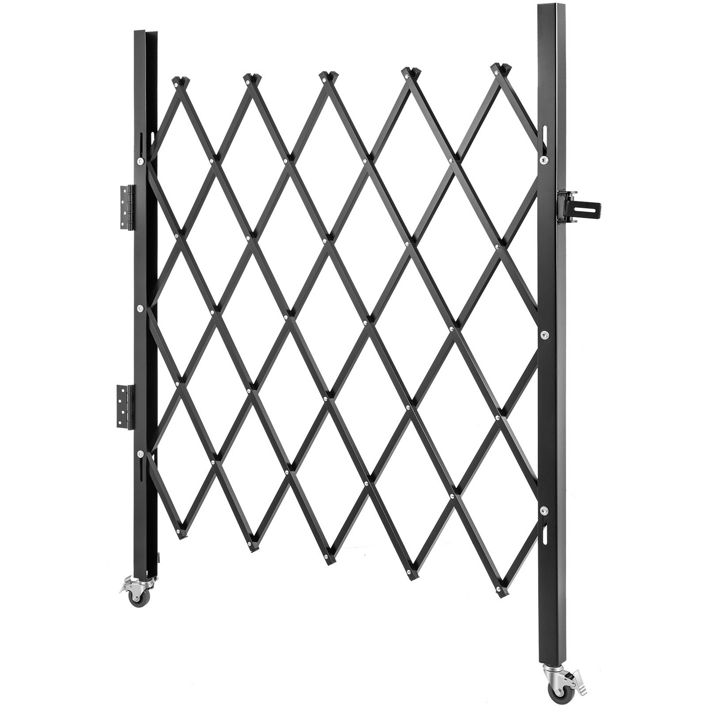 VEVOR Single Folding Security Gate, 48" H x 37" W Folding Door Gate, Steel Accordion Security Gate, Flexible Expanding Security Gate, 360° Rolling Barricade Gate, Scissor Gate or Door with Padlock
