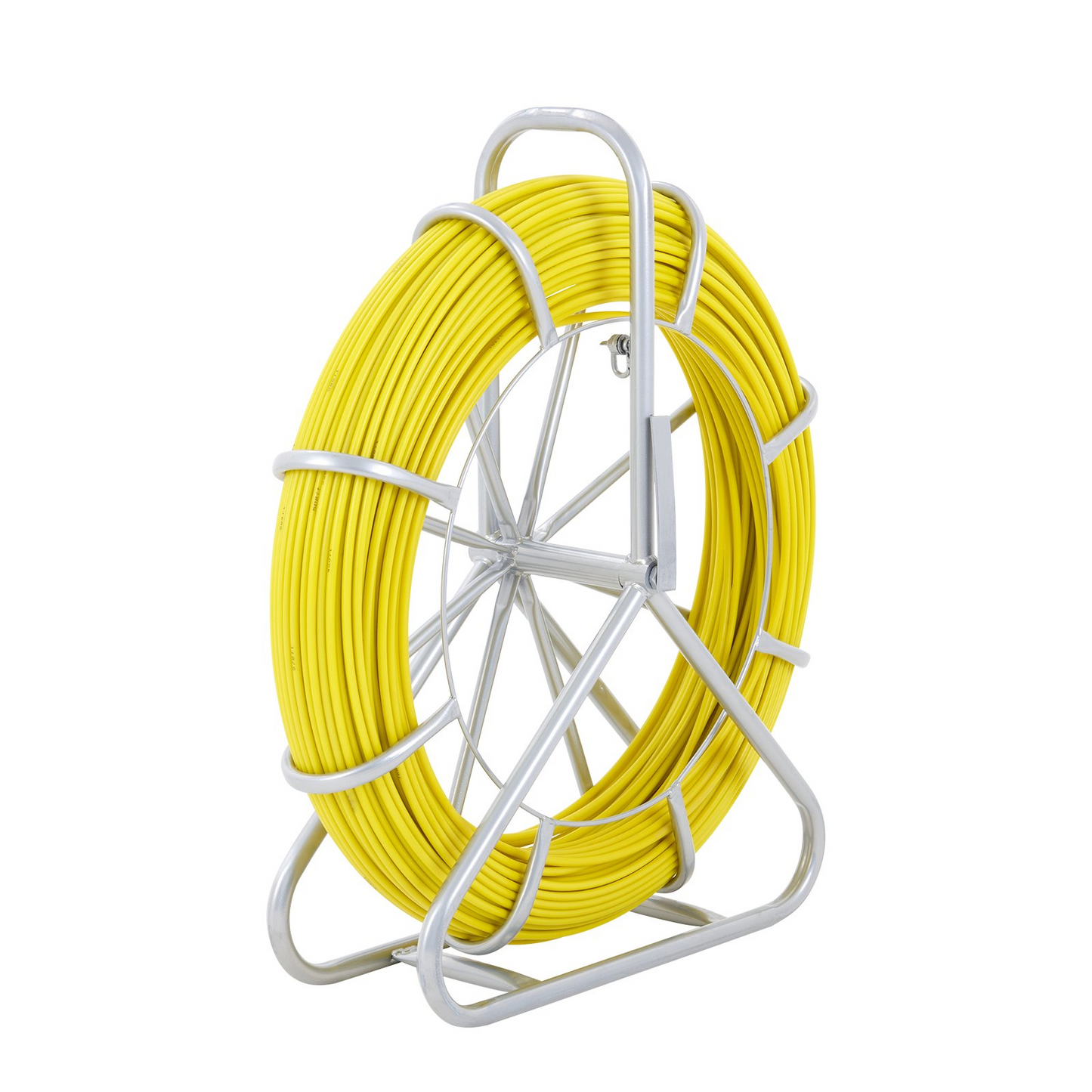 VEVOR Fish Tape Fiberglass, 425 ft, 1/4 inch, Duct Rodder Fishtape Wire Puller, Cable Running Rod with Steel Reel Stand, 3 Pulling Heads, Fishing Tools for Walls and Electrical Conduit, Non-Conductive