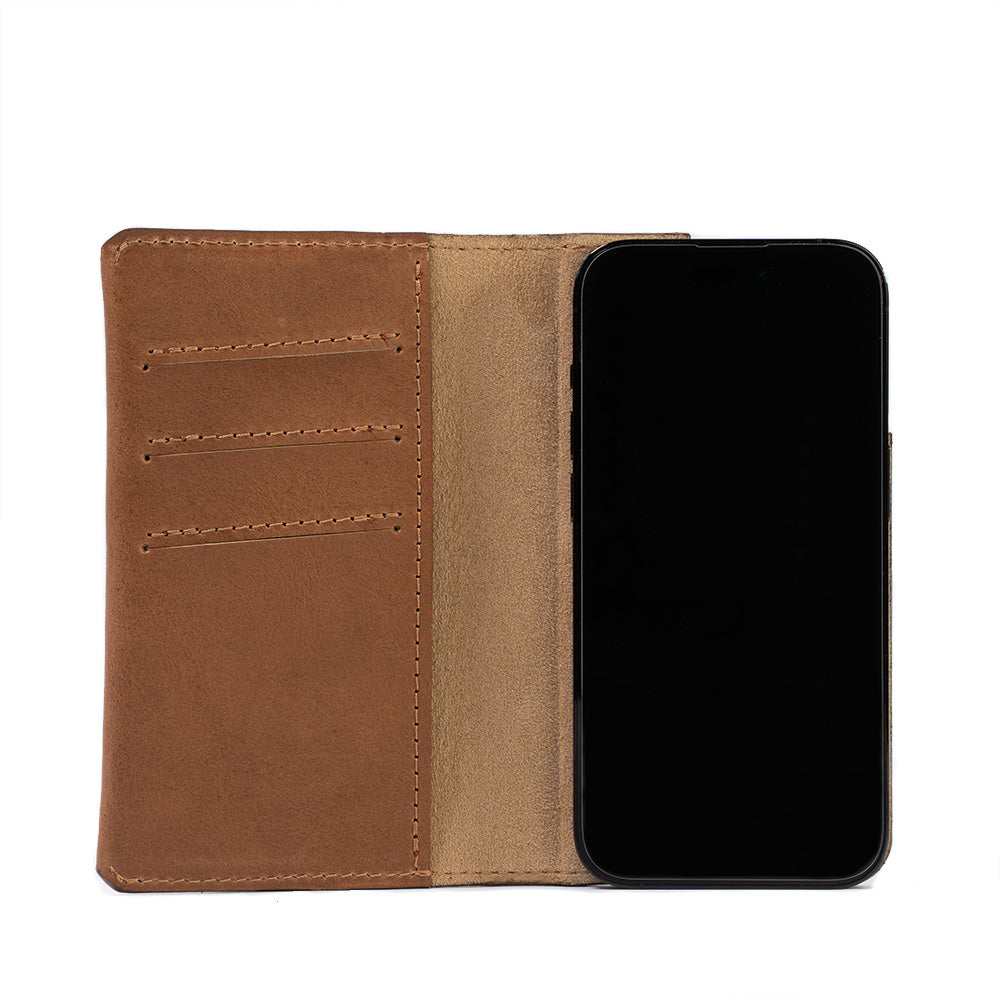 iPhone 15 series Leather Folio Case Wallet with MagSafe - The Minimalist 1.0