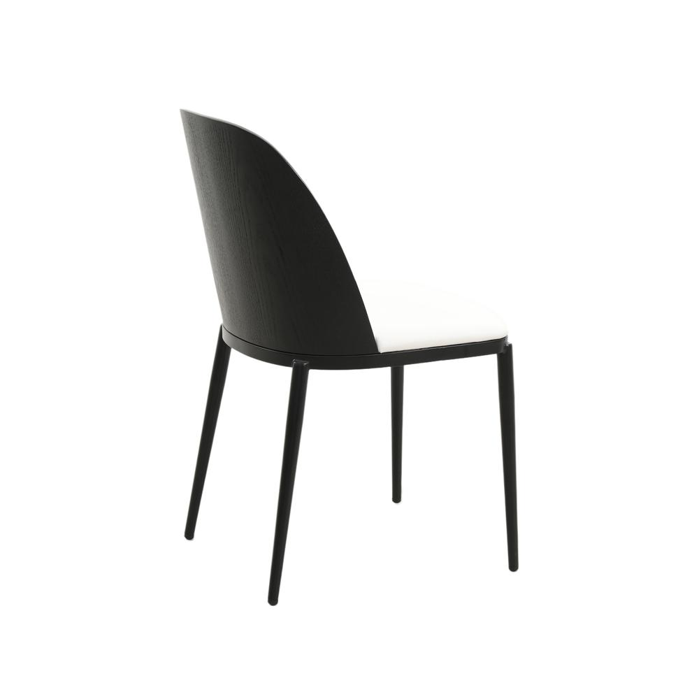 Dining Side Chair with Leather Seat and Steel Frame Set of 2