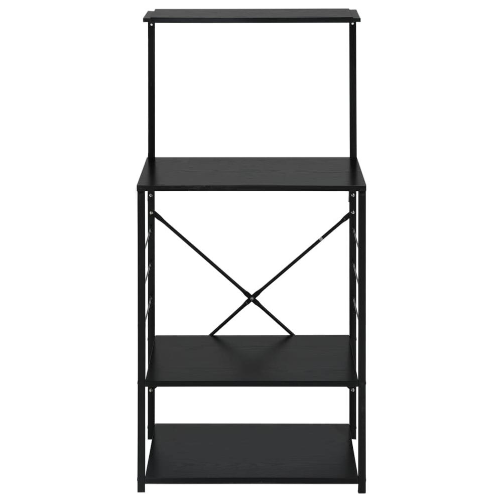 Microwave Cabinet Black 23.6"x15.6"x48.4" Engineered Wood