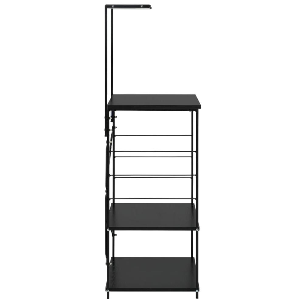 Microwave Cabinet Black 23.6"x15.6"x48.4" Engineered Wood