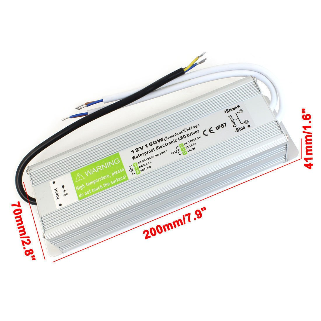 DC12V IP67 12.5A 150W Waterproof LED Driver Power Supply Transformer~3346
