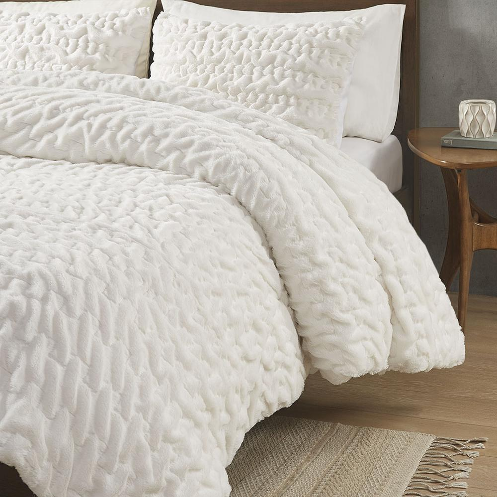 Ruched Fur Down Alternative Comforter Set