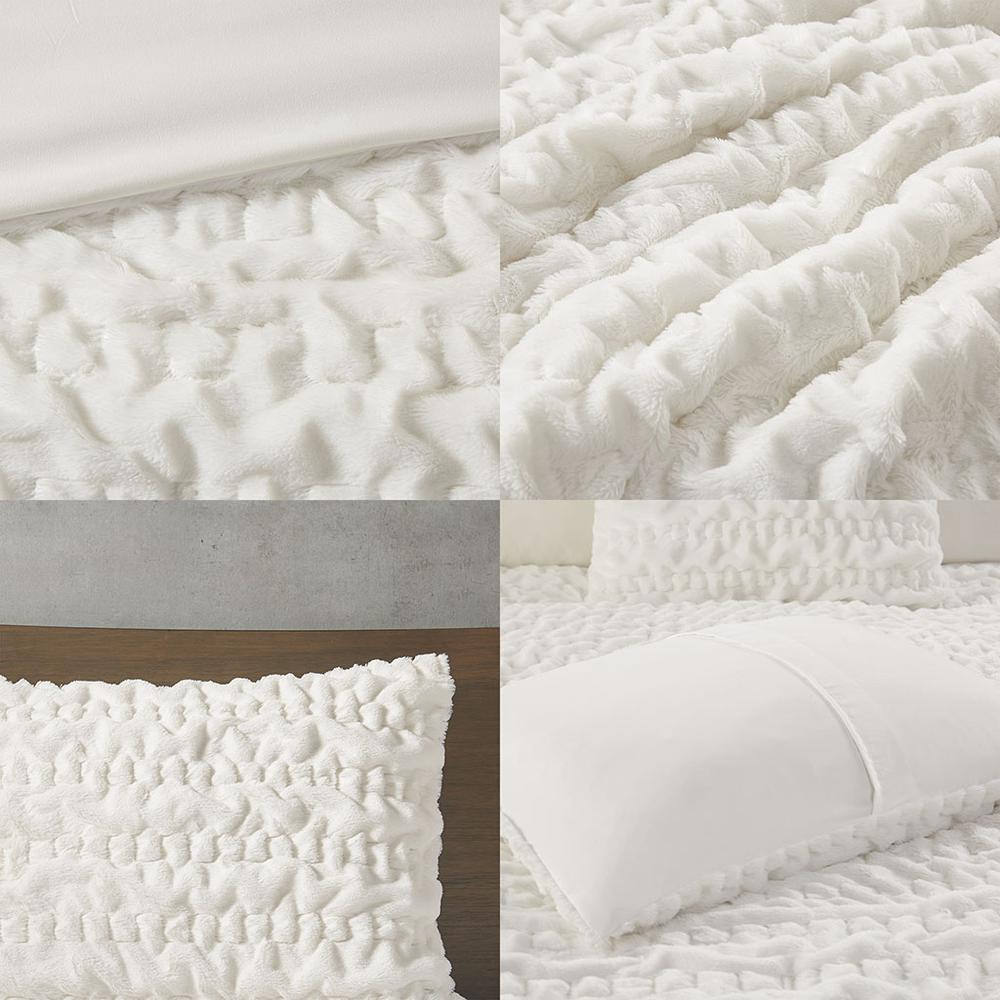 Ruched Fur Down Alternative Comforter Set