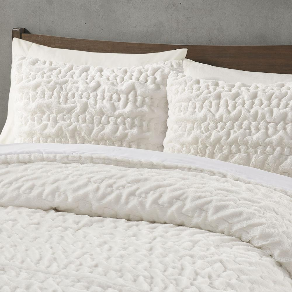 Ruched Fur Down Alternative Comforter Set