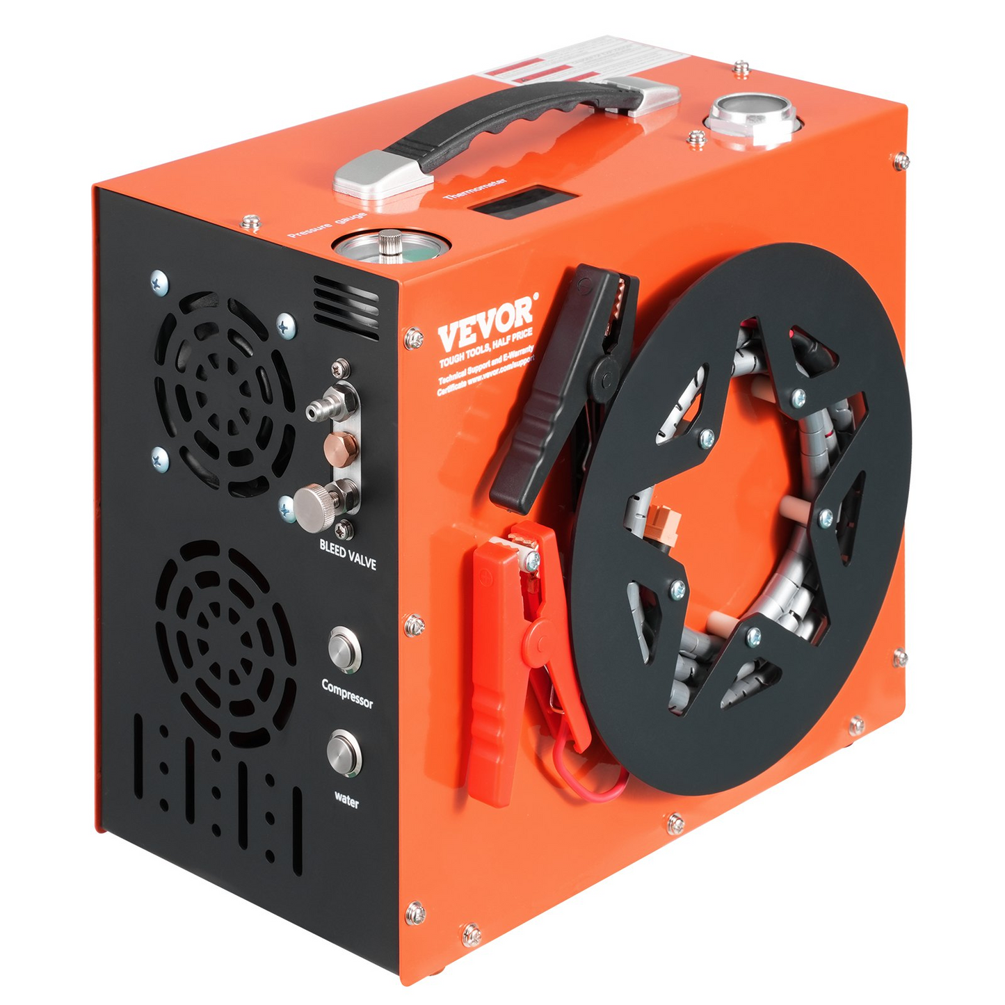 VEVOR PCP Air Compressor, 4500PSI/30Mpa Portable PCP Airgun Compressor - Built-in Water and Fan Cooling System, Auto-Stop | DC12V/AC120V Paintball Tank Compressor for Air Rifle, Scuba Diving Bottle