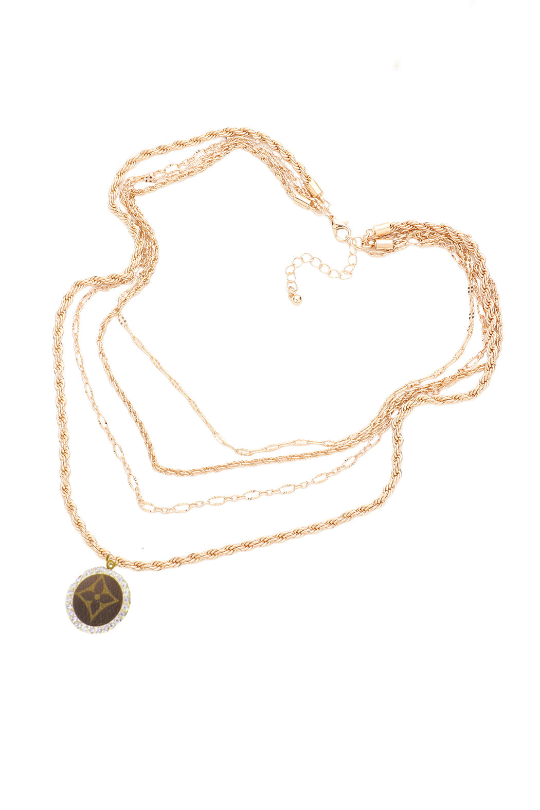 4 Layer LV Charm Necklace