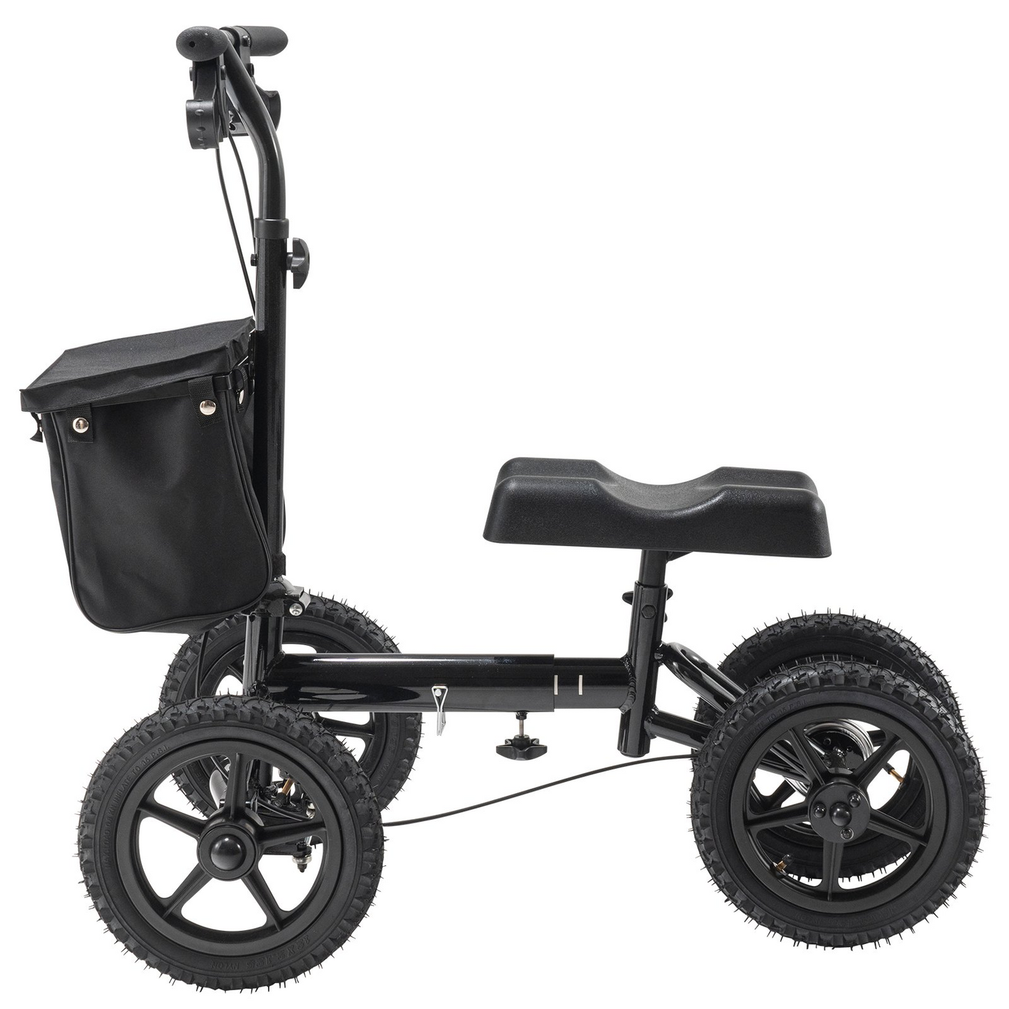 VEVOR Folding Knee Scooter, Aluminum Steerable Knee Walker with Height-Adjustable Handlebar & Knee Pad, 12" All-Terrain Wheels, Dual Brakes, Leg Recovery Scooter for Broken Ankle Foot Injuries, 350LBS
