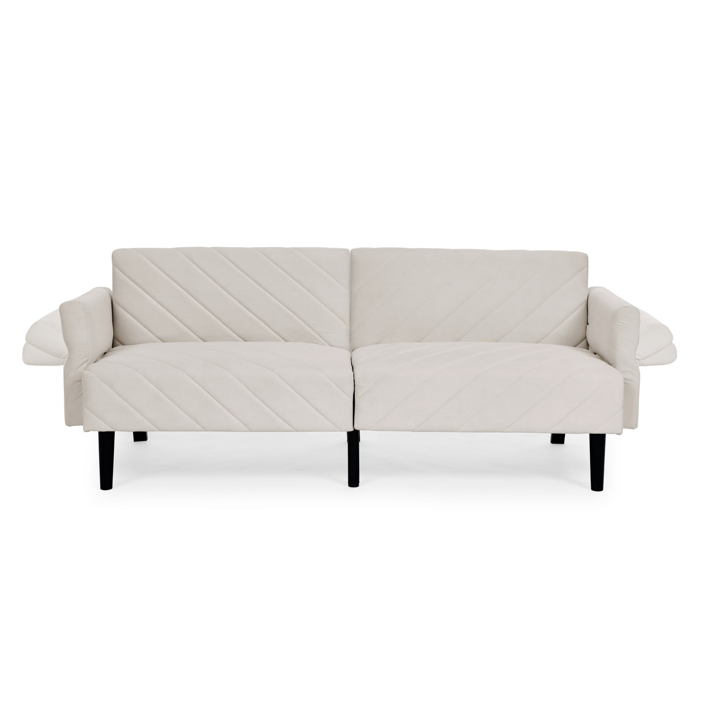 Velvet Futon Couch Convertible Folding Sofa Bed Tufted Couch with Adjustable Armrests for Apartment