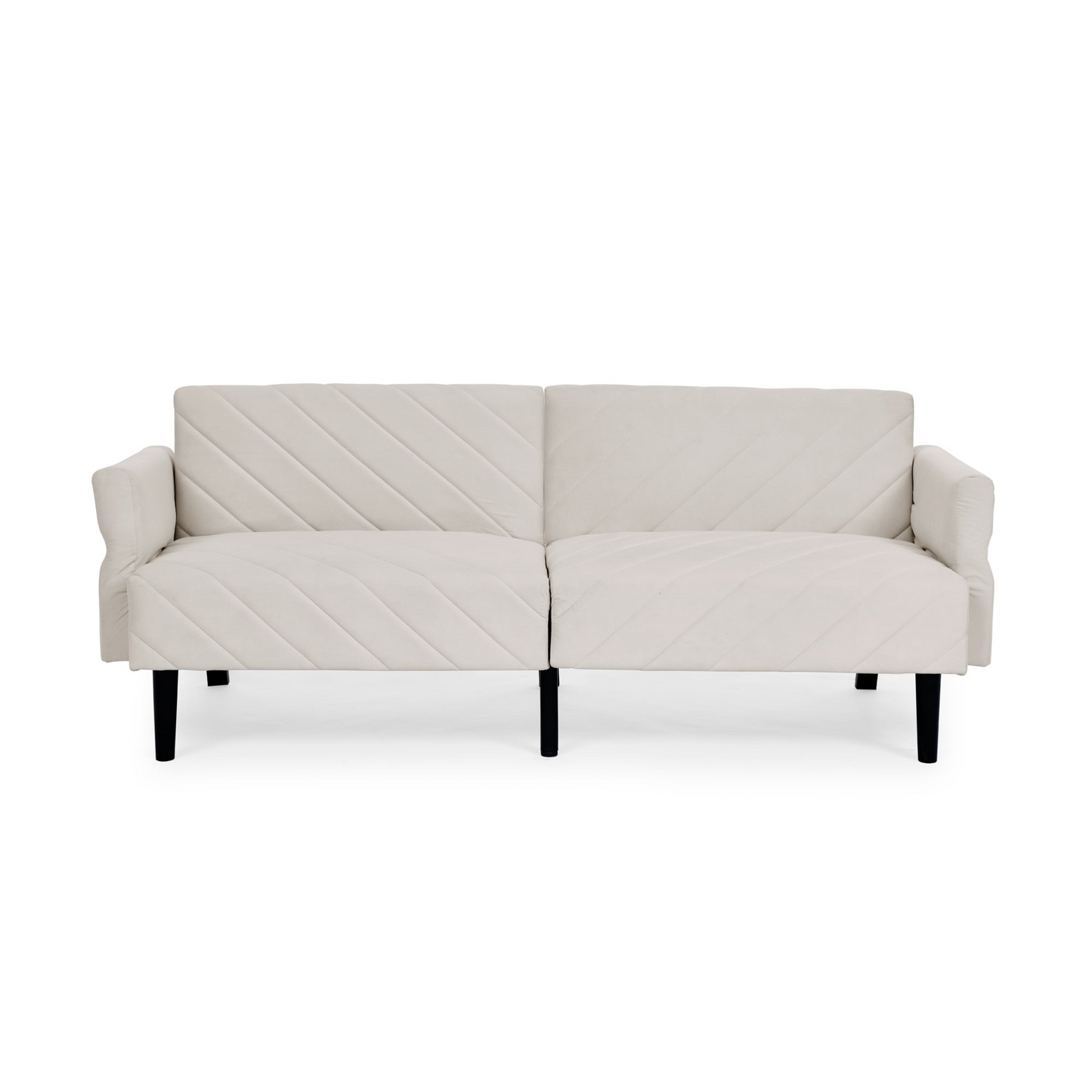 Velvet Futon Couch Convertible Folding Sofa Bed Tufted Couch with Adjustable Armrests for Apartment