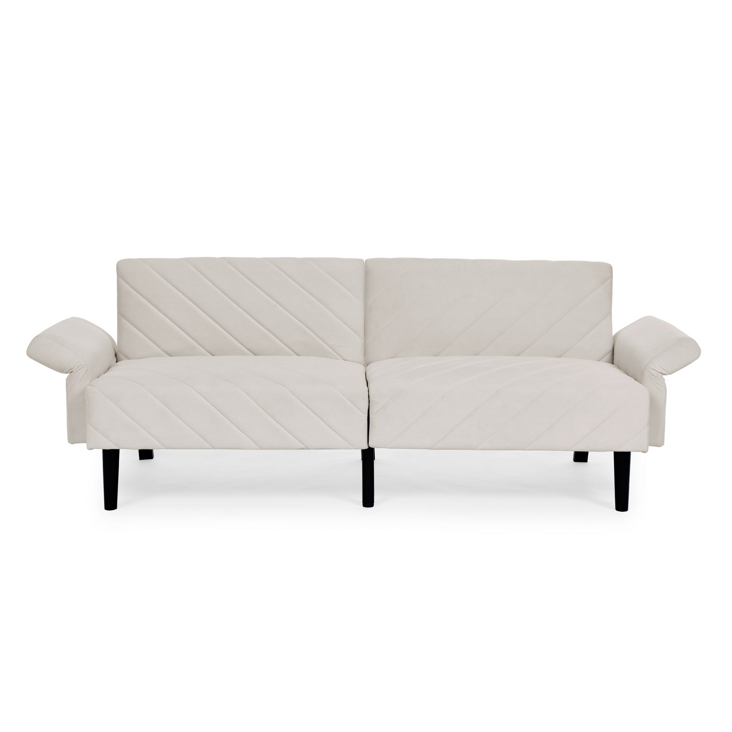 Velvet Futon Couch Convertible Folding Sofa Bed Tufted Couch with Adjustable Armrests for Apartment