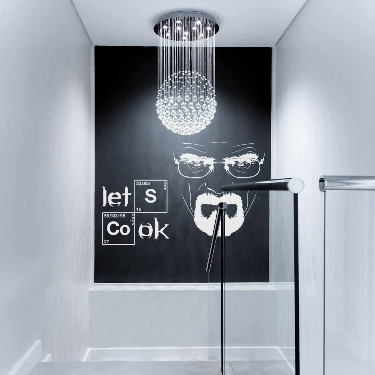 lets cook breaking bad quote sticker wall - kitchen vinyl crock element map science decal - funny text grill since cooker cooking Mural