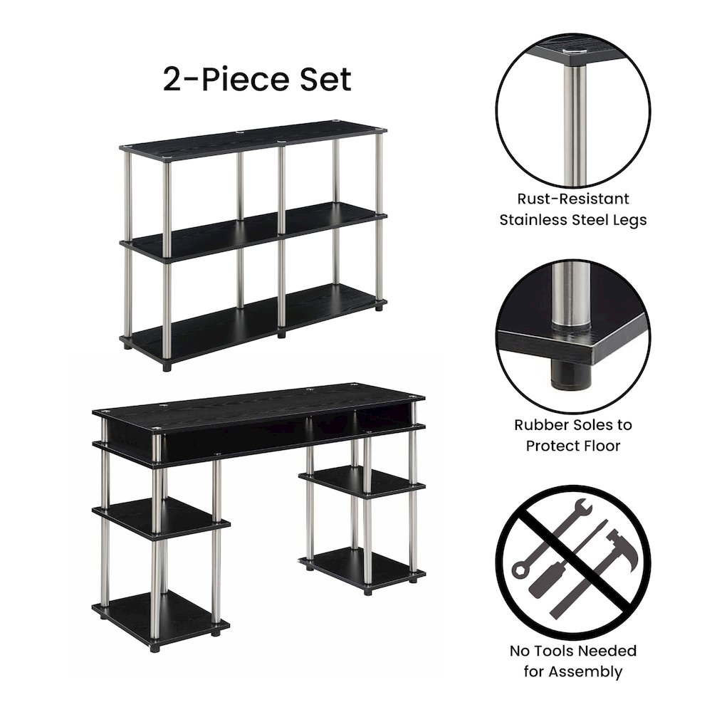 Designs2Go No Tools Desk and Console Table Set