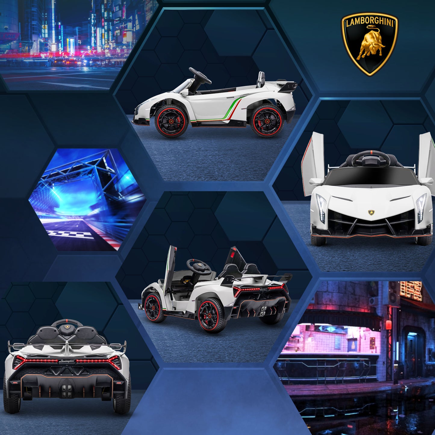 Lamborghini Veneno Licensed 12V Electric Kids Ride on Car with Bluetooth