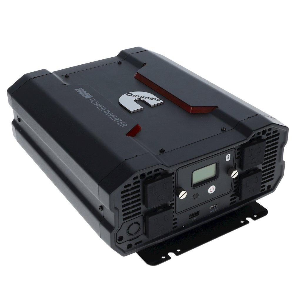 Cummins 2000 Watt Power Inverter Modified Sine Wave Car Inverter 12V to 110 Volts Two AC Outlets Two USB Ports (Full Cable Kit Included)