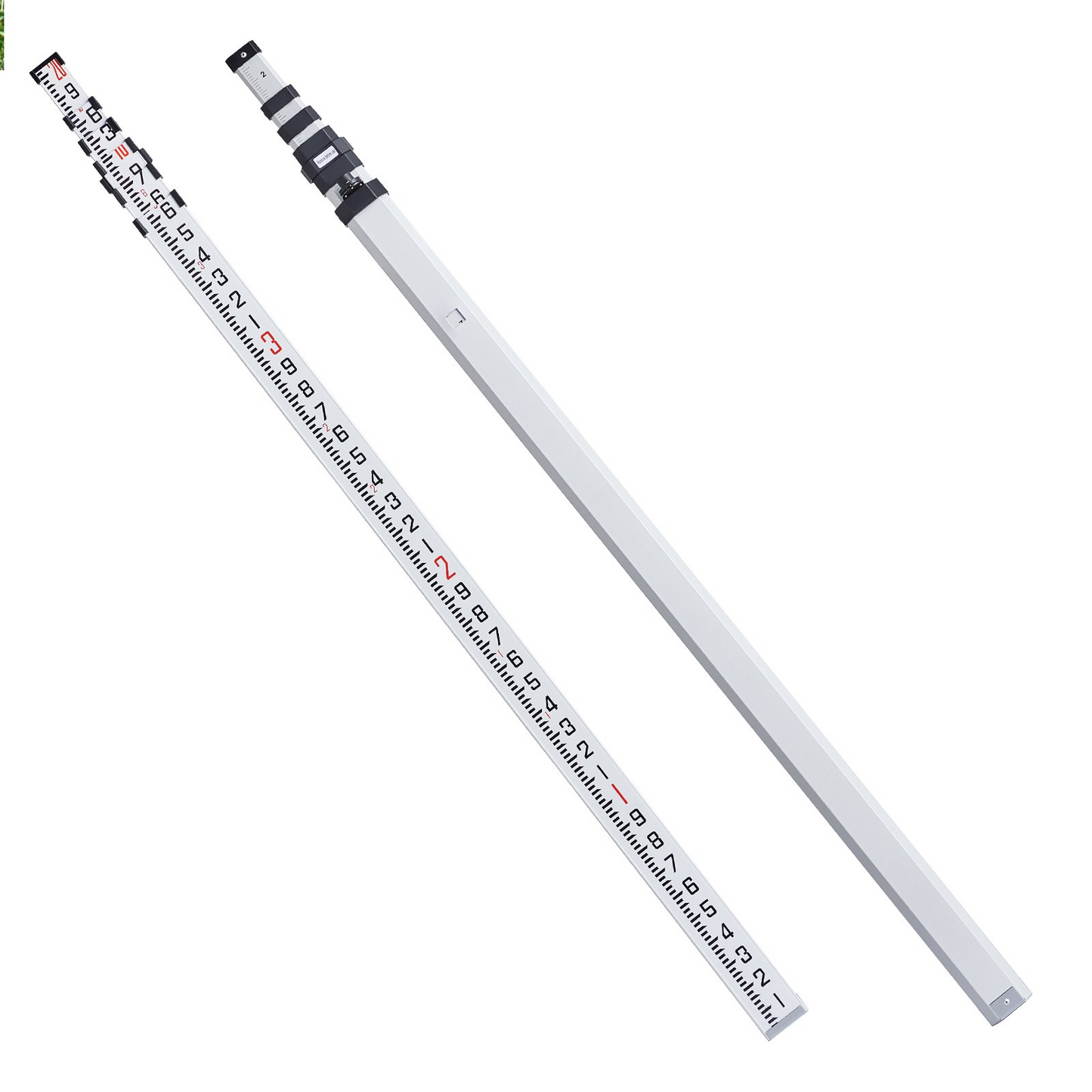 VEVOR Measuring Rod 20-Feet/10ths 6 Sections Telescopic Grade Rod 1/10ft w/ Bag