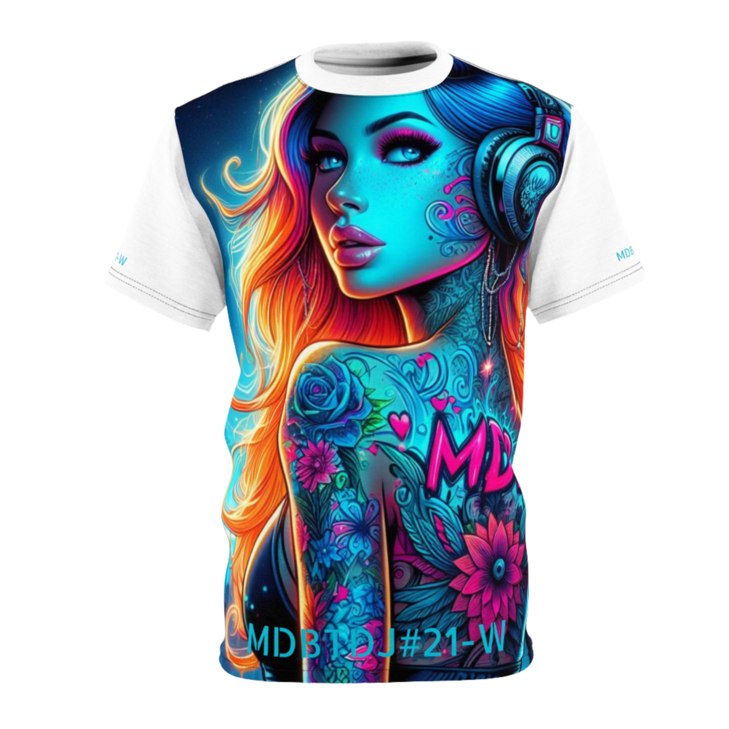 MDBTDJ#21-W Premium Art Tee Shirt - Tattooed Dj's Limited Edition - Unisex