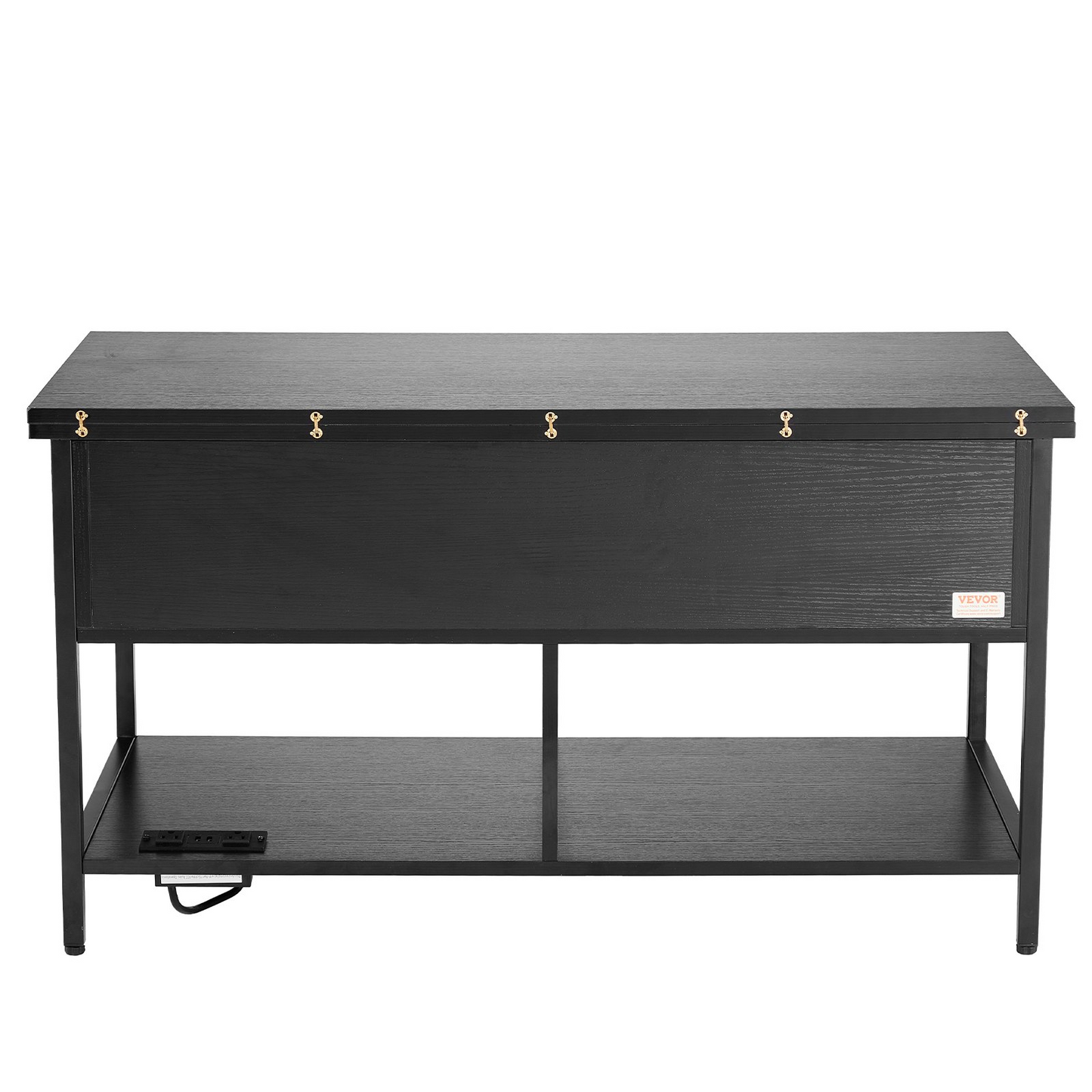 VEVOR Lift Top Coffee Table 39.4" Rectangle Coffee Table with Light & USB Black