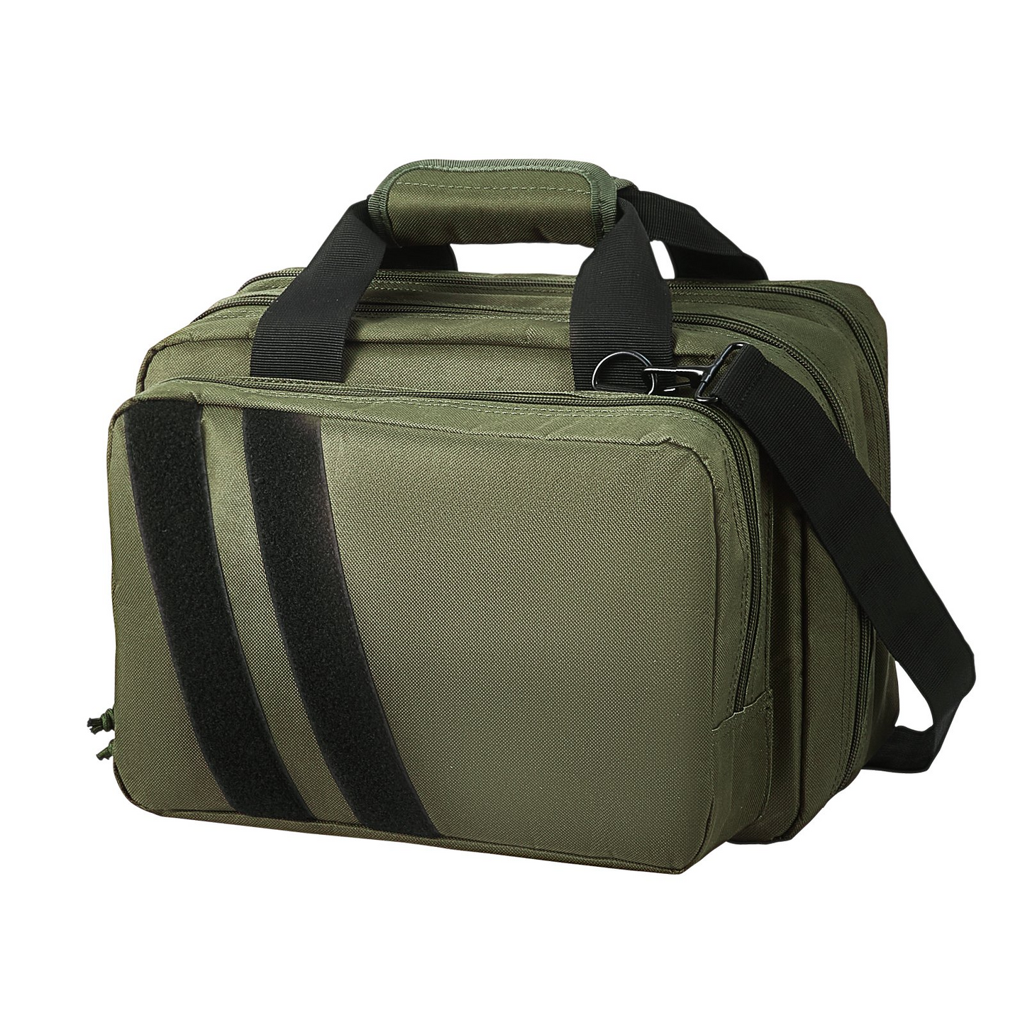 VEVOR Range Bag for 2 Pistols Tactical Gun Bag 2 Built-in Pistol Bags Green,Range Bag for Handguns Gun Case Bag with Lockable Zipper for Shooting Range Outdoor Hunting