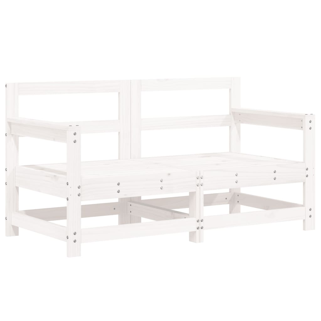 vidaXL 7 Piece Patio Lounge Set White Solid Wood Pine