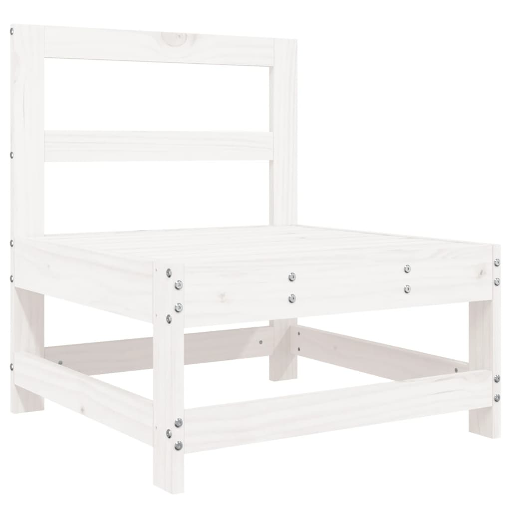 vidaXL 8 Piece Patio Lounge Set White Solid Wood Pine
