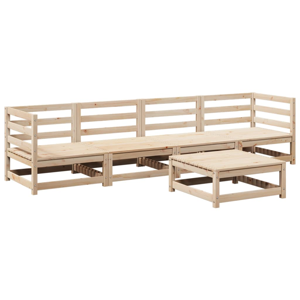 vidaXL 5 Piece Patio Sofa Set Solid Wood Pine