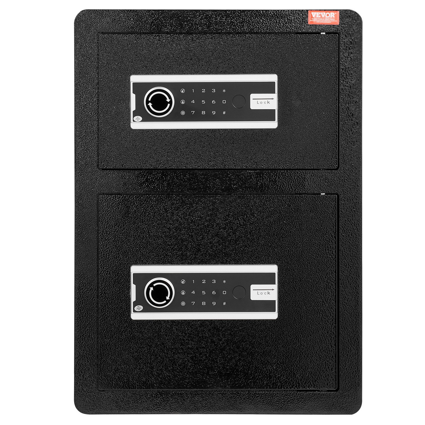 VEVOR Double Door 3.5 cu.ft Safe Box with Key Lock Password Fireproof Bag Black,organize cash, passports, jewelry, gold, watches and documents