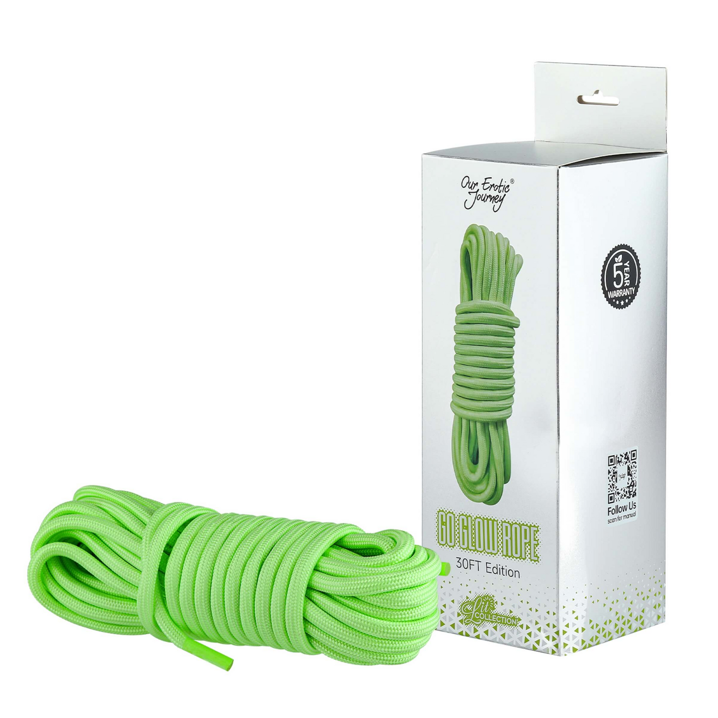 Go Glow Rope - 6mm Thick, 30 Feet Length - Illuminated for Enhanced Playtime
