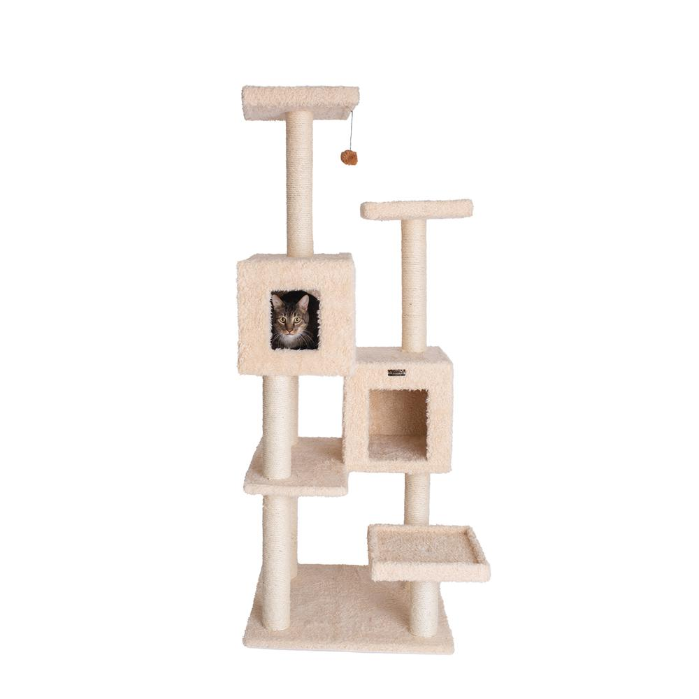 Armarkat Multi-Level Real Wood Cat Tree With Two Spacious Condos, Perches for Kittens Pets Play A6702