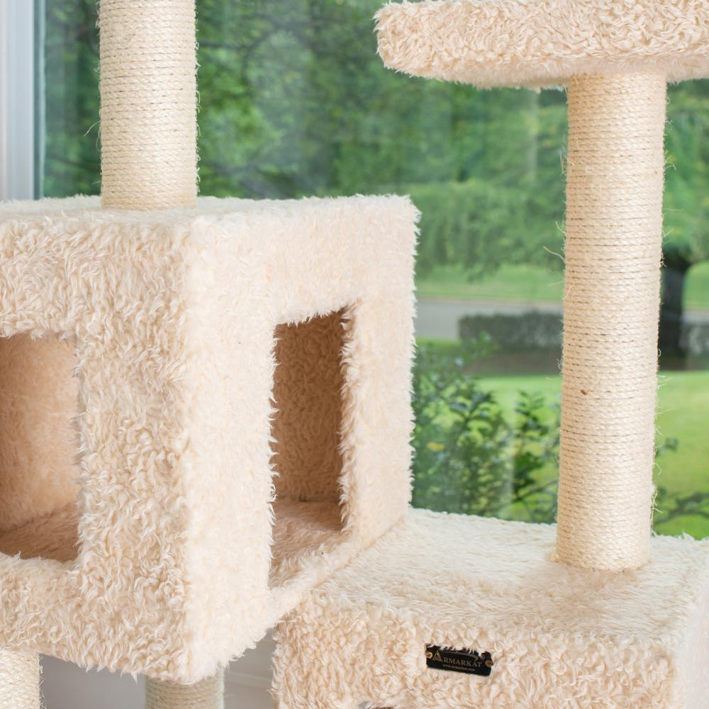 Armarkat Multi-Level Real Wood Cat Tree With Two Spacious Condos, Perches for Kittens Pets Play A6702