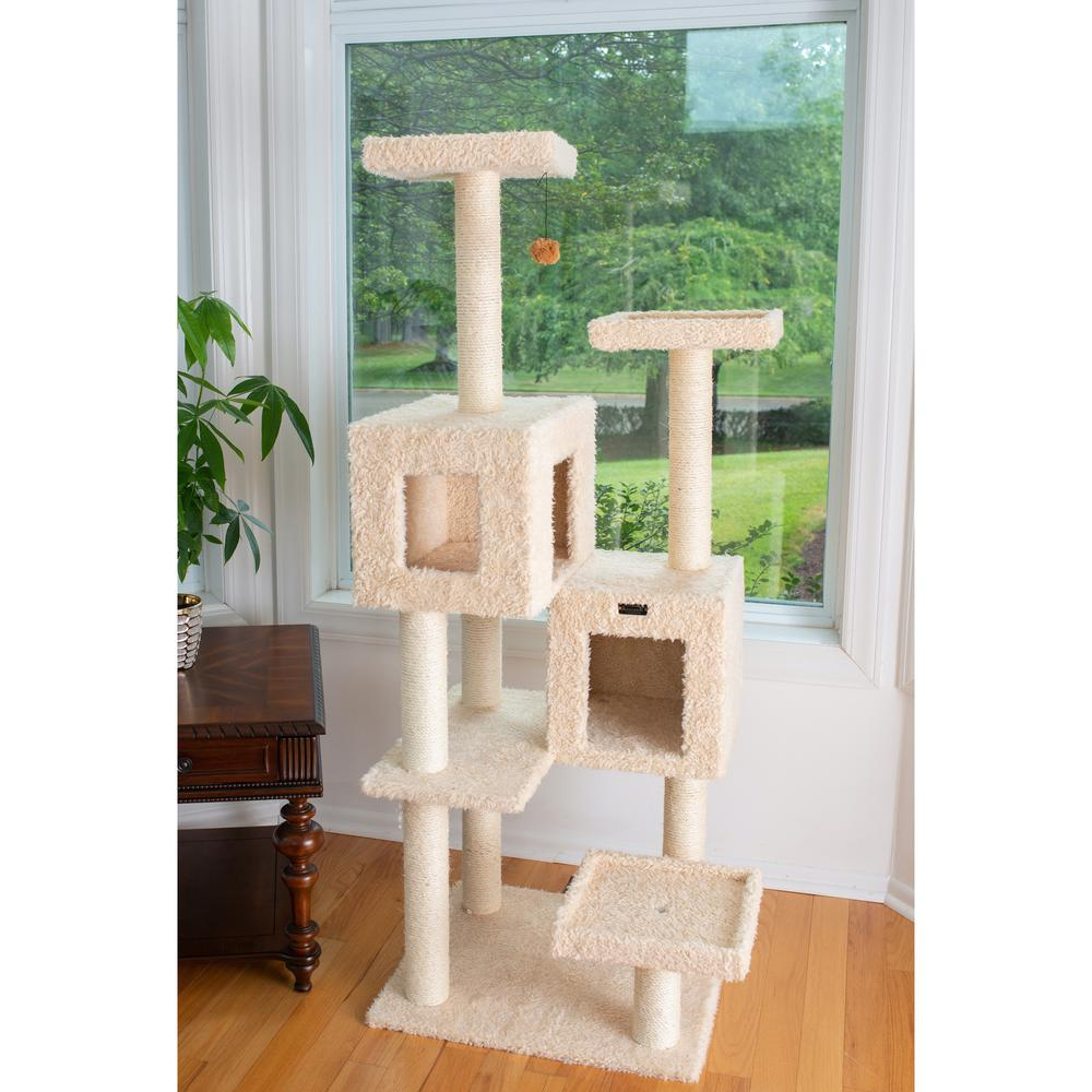 Armarkat Multi-Level Real Wood Cat Tree With Two Spacious Condos, Perches for Kittens Pets Play A6702
