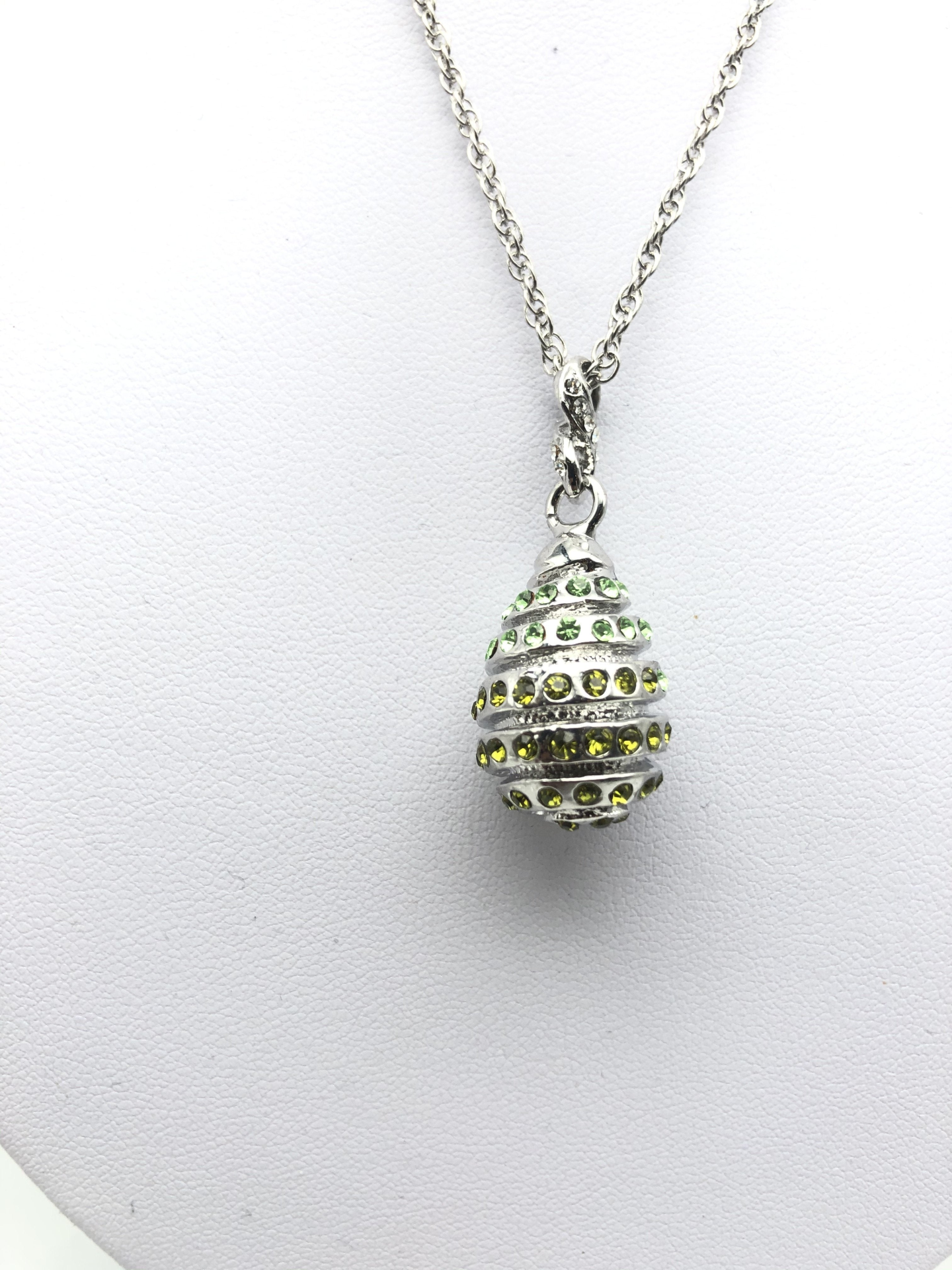 Silver Egg Pendant Necklace