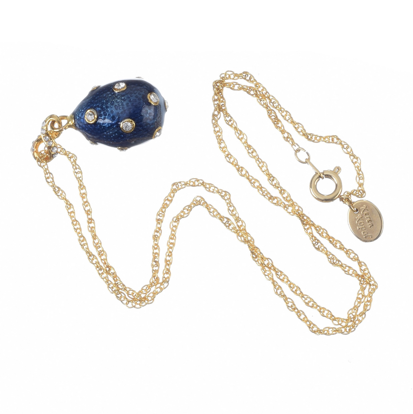Blue Egg Pendant Gold Necklace