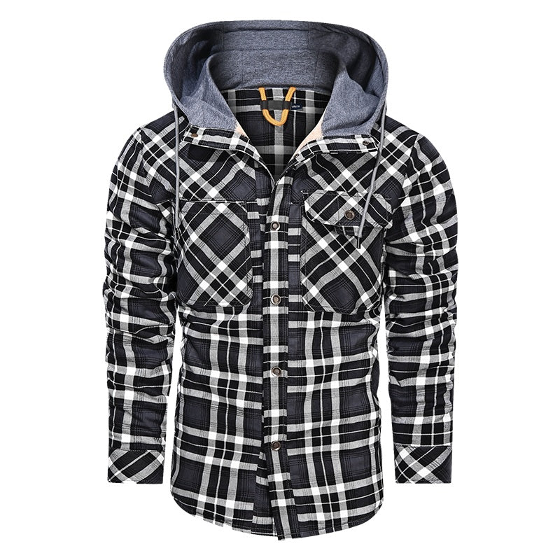 Men Warm Jacket Fleece Thick Men Slim Fit Hooded Jackets