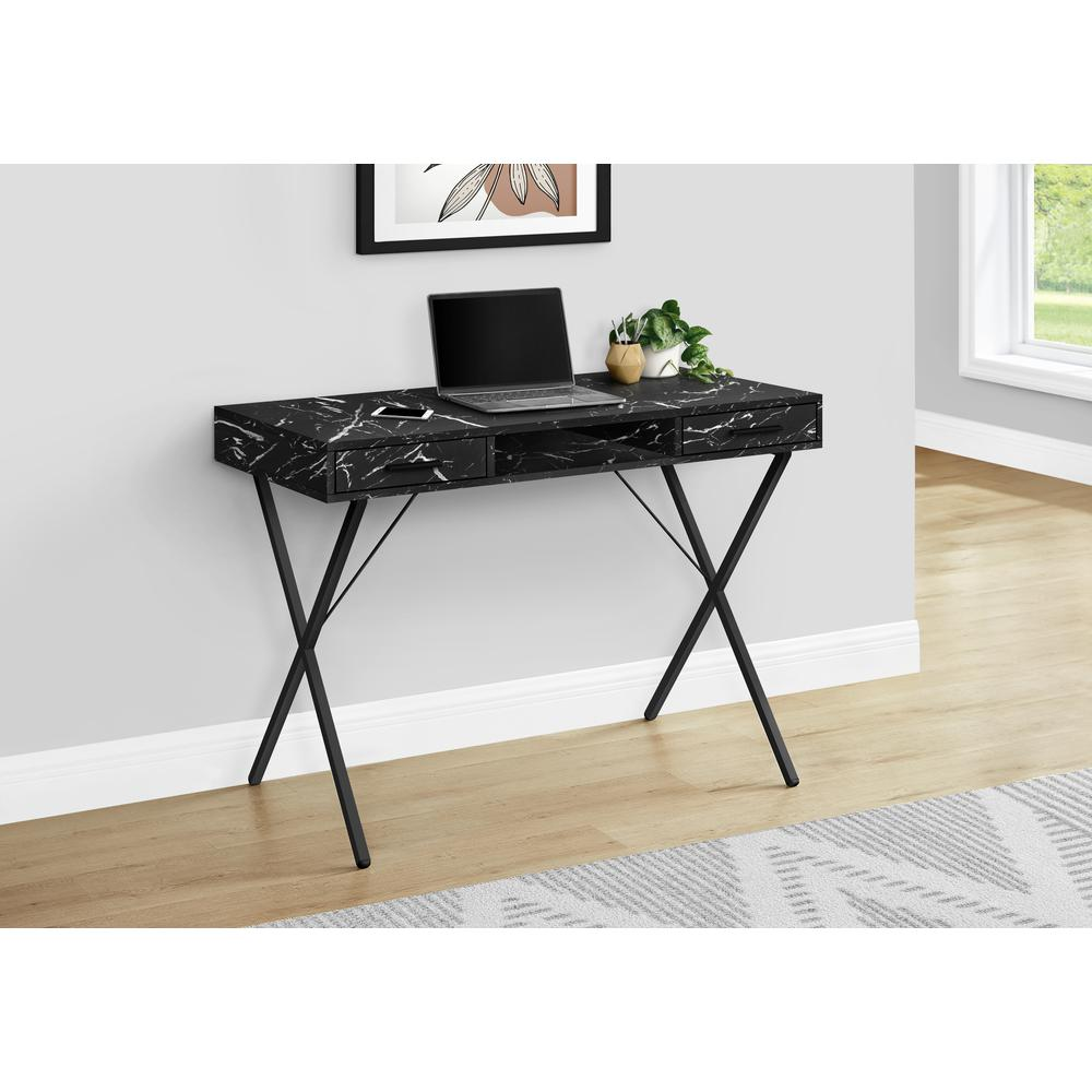 COMPUTER DESK - 42"L / WHITE / BLACK METAL