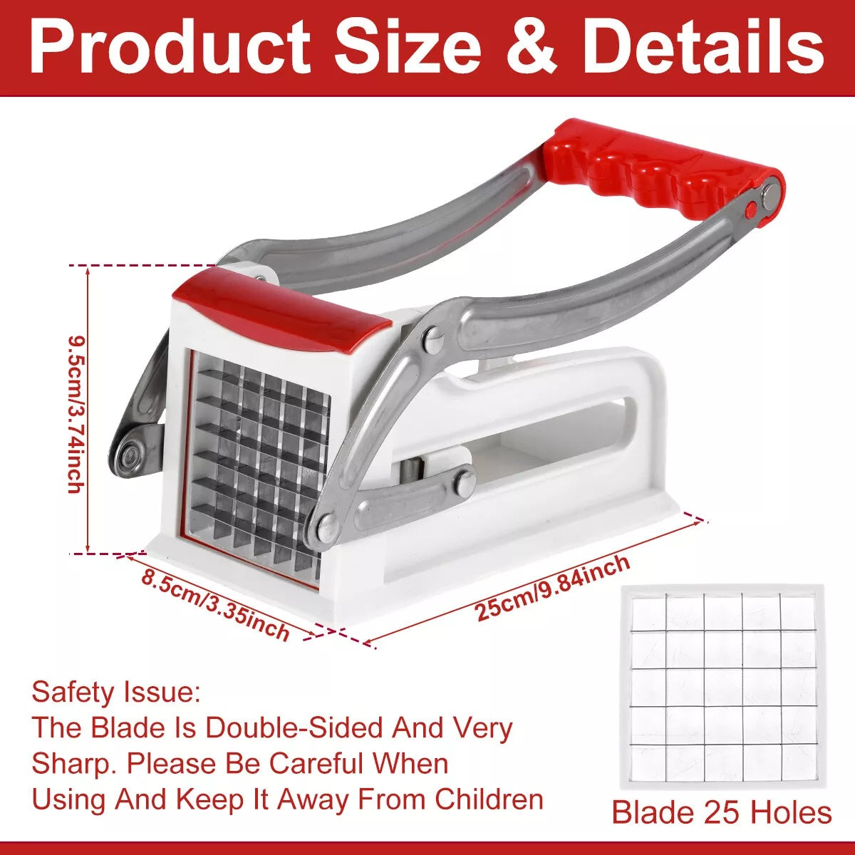 Potato Chipper Slicer French Fries Maker Vegetables Carrots Chip Chopper Cutter