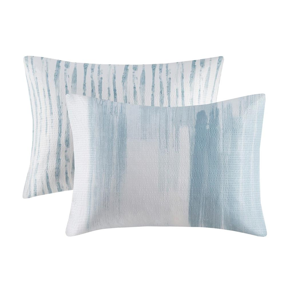 4 Piece Oversized Reversible Seersucker Comforter Set