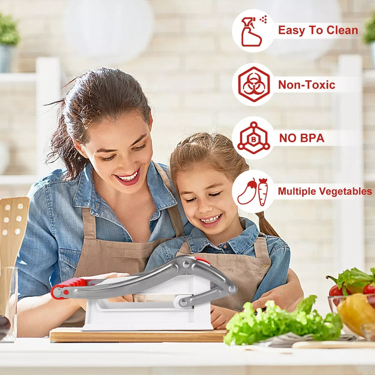 Potato Chipper Slicer French Fries Maker Vegetables Carrots Chip Chopper Cutter