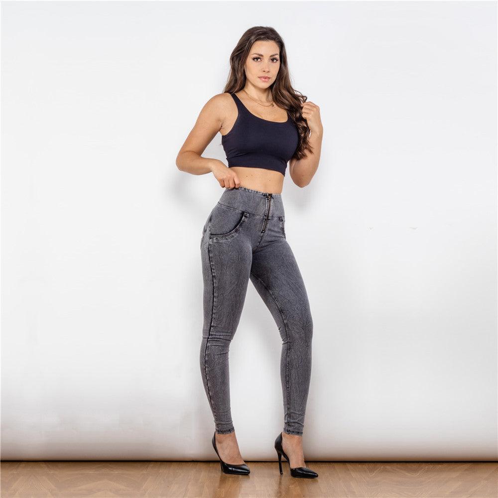 shascullfites melody high waist gray jeggings push up shaping jeans butt lifting effect anti cellulite leggings