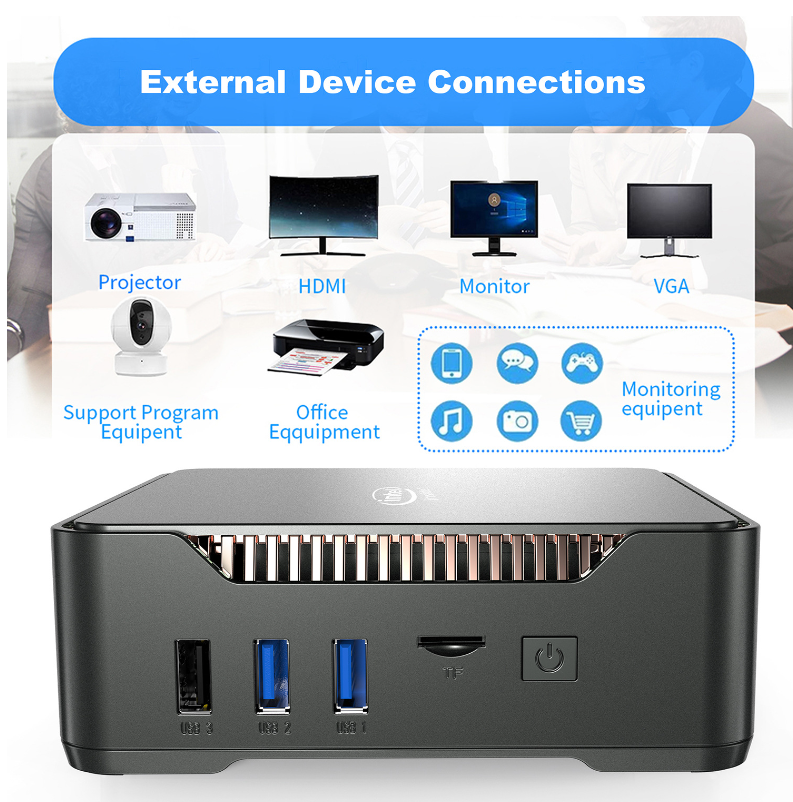 Mini Host GK3V-Pro Dual HDMI And VGA 3 Display Output The Mini Pc Is Pre-installed With Win11