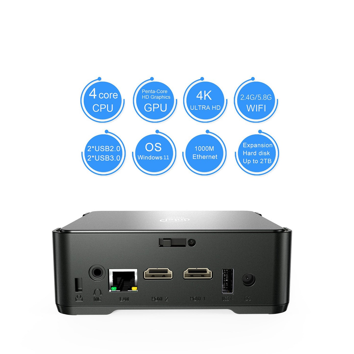 Mini Host GK3V-Pro Dual HDMI And VGA 3 Display Output The Mini Pc Is Pre-installed With Win11