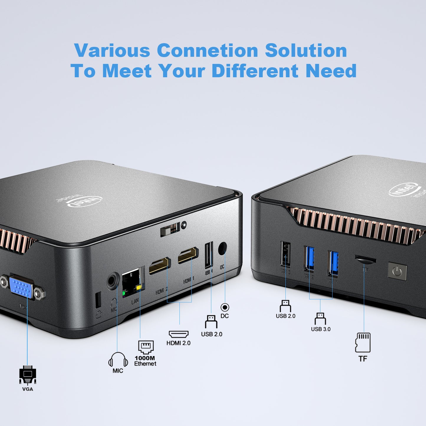 Mini Host GK3V-Pro Dual HDMI And VGA 3 Display Output The Mini Pc Is Pre-installed With Win11