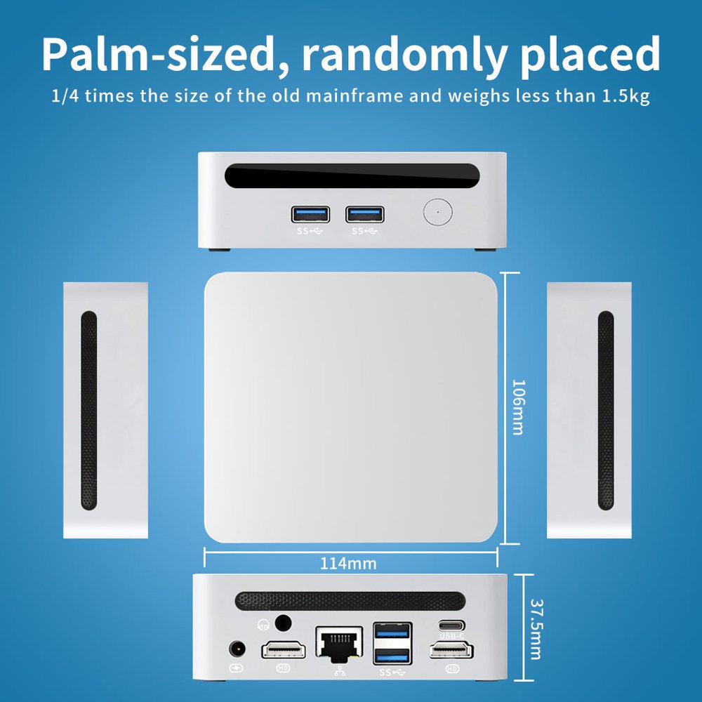 Mini PC,AMD Ryzen 5 5500U Mini Gaming PC RAM 16G DDR4/512GB SSD Mini Pc Windows 11 Pro, Supports Win10, 4K@60Hz+ 8K@30Hz Triple Display, Ryzen 5 Processor,Ssd Cooler,Wifi 6 for Home /Office Us