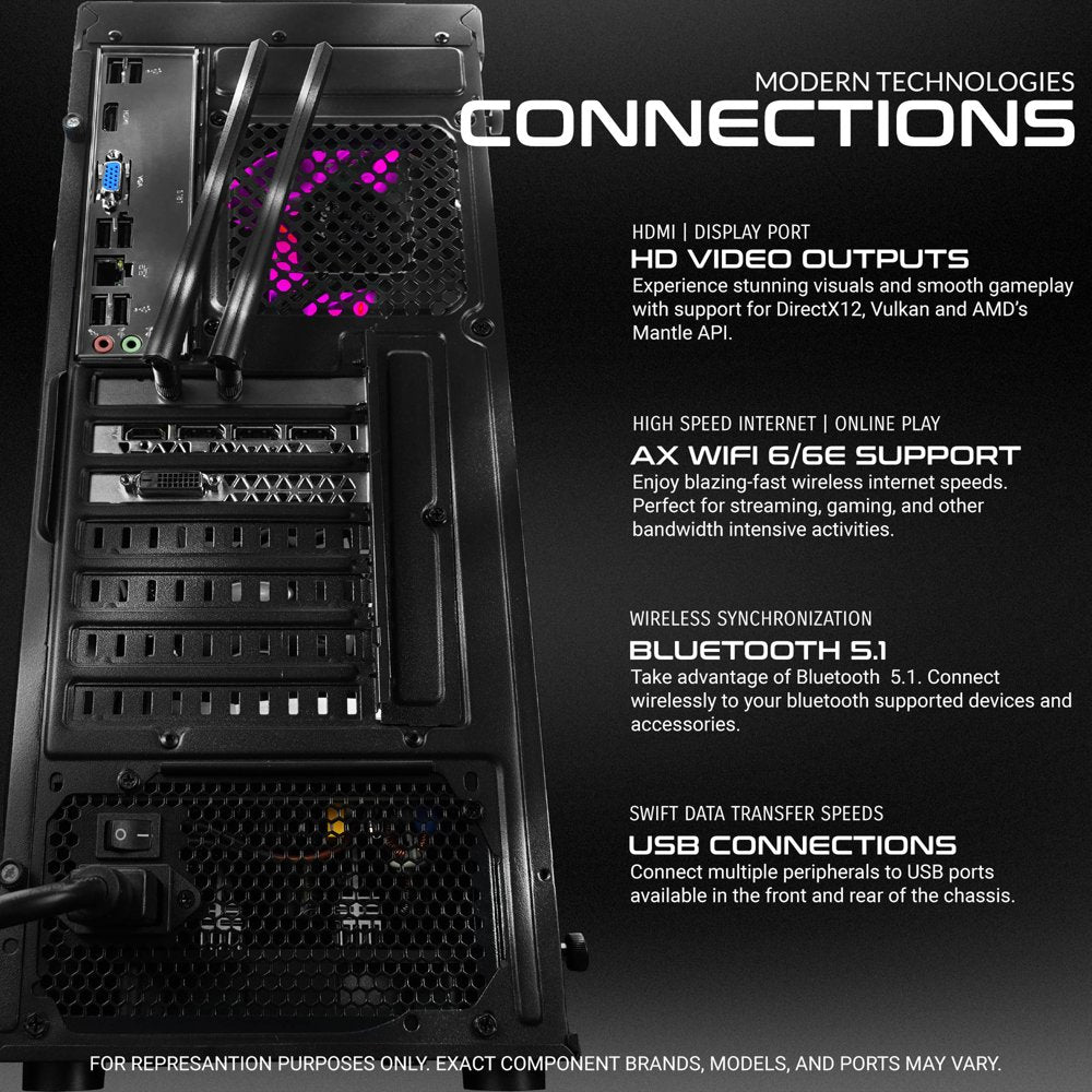 T104 Gaming PC Desktop Tower I5-3570 3.4Ghz, 512GB, 16Gb,Geforce 1660S 6Gb,Windows 10,23.8" LCD