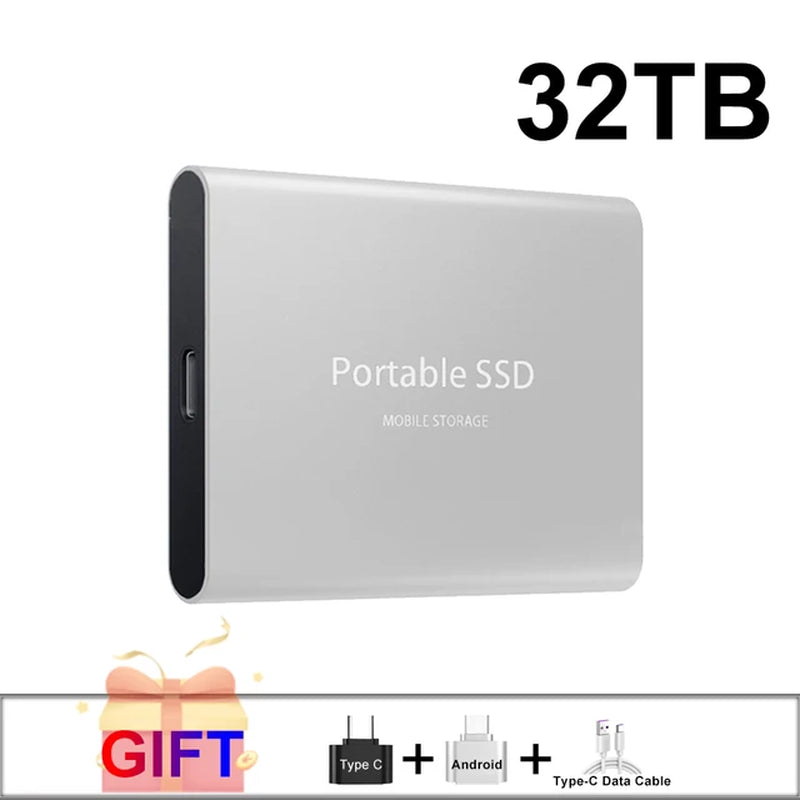 100% Original Black SSD 1TB 2TB TYPE-C USB 3.1 Portable SSD Sata 4TB 8TB Disco Duro Externo Pen Drive 16TB Usb Flash Hard Drive