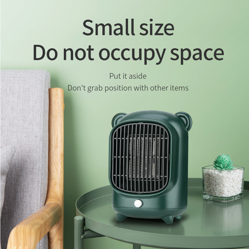 a small black heater on a small table