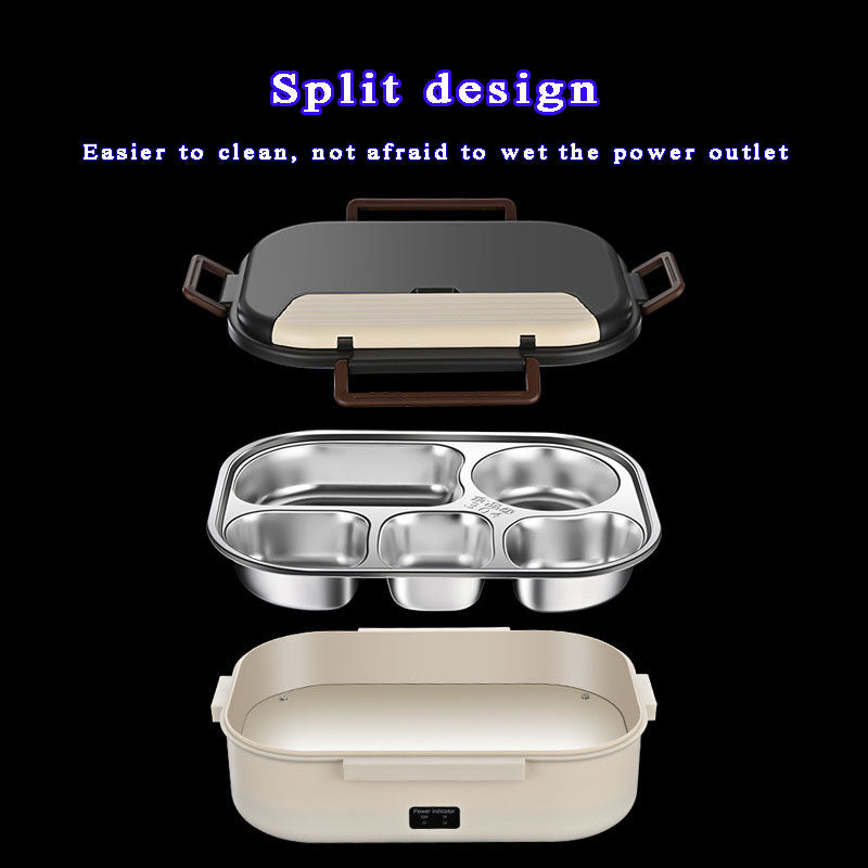 Home Plug-in Self-heating Compartment Lunch Box